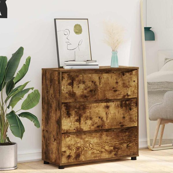 vidaXL Armoire de rangement Ch&ecirc;ne fum&eacute; 80 x 31 x 81 cm