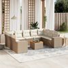 vidaXL Salon de jardin avec coussins 10 pcs beige r&eacute;sine tress&eacute;e