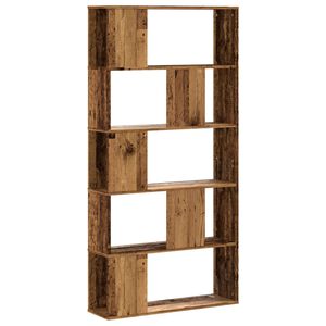 vidaXL Biblioth&egrave;que 5 niveaux vieux bois bois d'ing&eacute;nierie