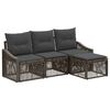 vidaXL Ensemble de canap&eacute; de jardin 4 pc Gris polyrotin