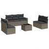 vidaXL Salon de jardin 8 pcs avec coussins gris r&eacute;sine tress&eacute;e