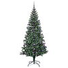 vidaXL Sapin de Noël artificiel pré-éclairé Vert 210 cm PVC et métal