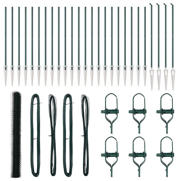 vidaXL Poteau de cl&ocirc;ture. Vert 50 x 1,6 m (maillage de 50 mm)