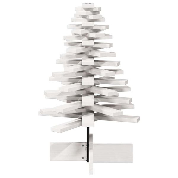 vidaXL Arbre de No&euml;l en bois pour d&eacute;coration blanc 80 cm pin massif
