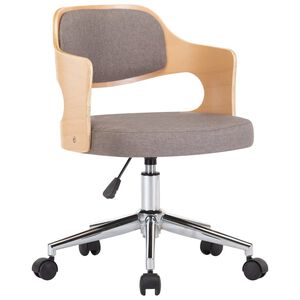 vidaXL Chaise pivotante &agrave; manger Taupe Bois courb&eacute; et tissu