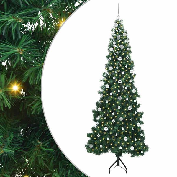 vidaXL Arbre de Noël artificiel d'angle Vert 240 cm PVC et métal