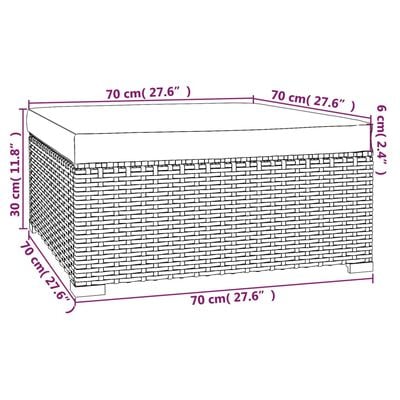 vidaXL Salon de jardin 8 pcs avec coussins résine tressée marron