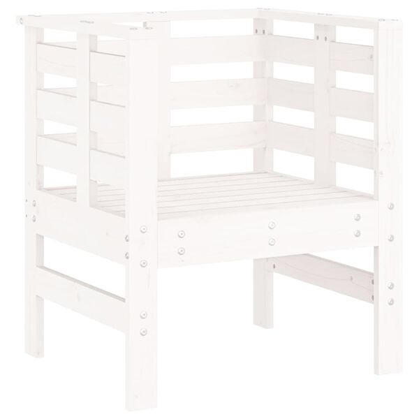 vidaXL Chaises de jardin lot de 2 blanc 61,5x53x71 cm bois pin massif