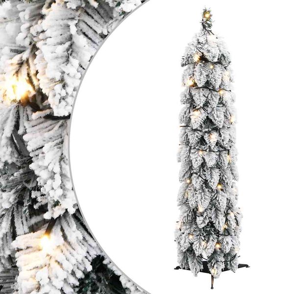 vidaXL Sapin de Noël artificiel pré-éclairé avec 30 LED/neige floquée