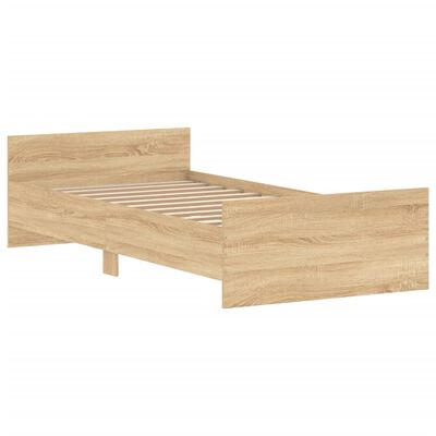 vidaXL Cadre de lit chêne sonoma 100x200 cm bois d'ingénierie