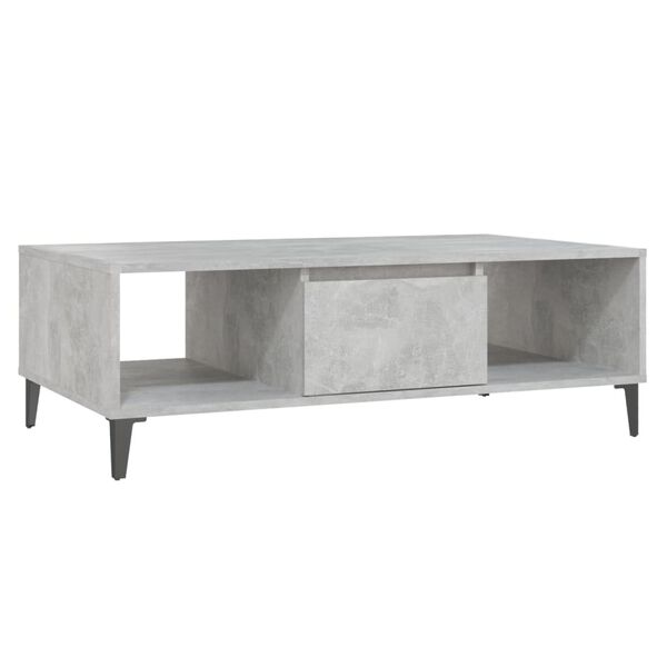 vidaXL Table basse gris b&eacute;ton 103,5x60x35 cm bois d'ing&eacute;nierie