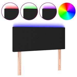 vidaXL T&ecirc;te de lit &agrave; LED Noir 80x5x78/88 cm Tissu