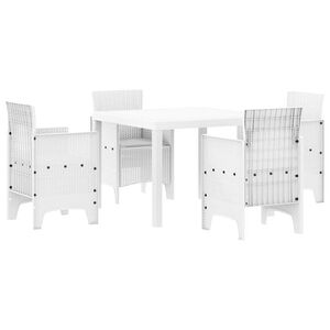 vidaXL Ensemble de salle &agrave; manger pour jardin 5 pc Blanc Polypropyl&egrave;ne