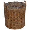 vidaXL Panier &agrave; Plantes avec stockage 2 pcs Marron Rotin Lacak