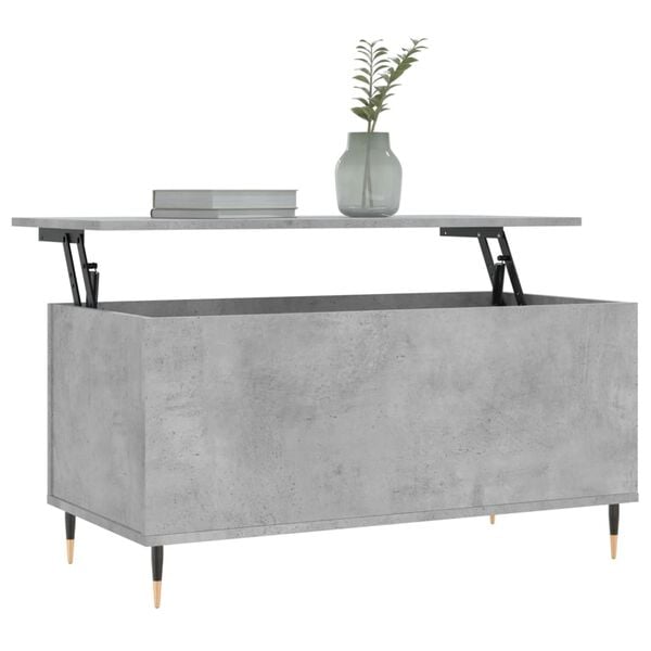vidaXL Table basse Gris b&eacute;ton 90x44,5x45 cm Bois d'ing&eacute;nierie