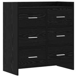 vidaXL Buffet Ch&ecirc;ne noir 75 x 33 x 80 cm Bois d'ing&eacute;nierie