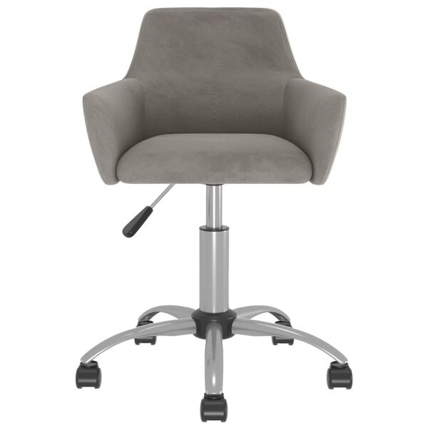 vidaXL Chaises pivotantes &agrave; manger lot de 6 Gris clair Velours