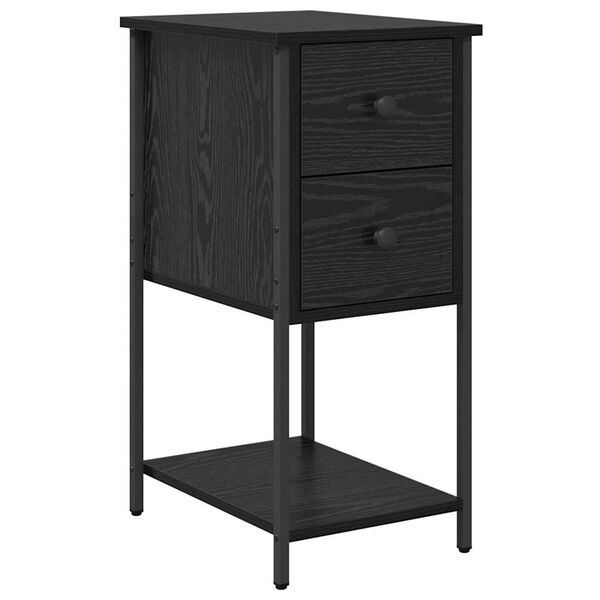 vidaXL Cabinet de chevet Ch&ecirc;ne noir 32 x 42 x 70 cm Bois d'ing&eacute;nierie