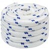 vidaXL Corde utilitaire polyvalente 30 mm 10 m Blanc et bleu PP