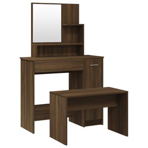 vidaXL Ensemble de coiffeuse Ch&ecirc;ne marron 86,5x35x136 cm