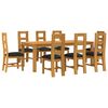 vidaXL Ensemble de salle &agrave; manger 9 pc Noir Bois de ch&ecirc;ne massif