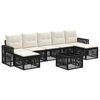 vidaXL Ensemble de canap&eacute; de jardin 8 pcs Noir et blanc cr&egrave;me