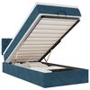 vidaXL Cadre de lit ottoman avec matelas bleu fonc&eacute; 80x200 cm velours