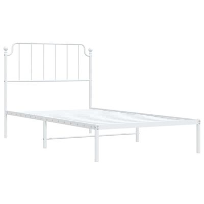 vidaXL Cadre de lit métal sans matelas et tête de lit blanc 100x190 cm