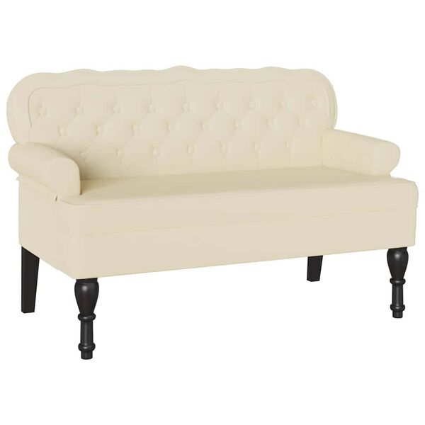 vidaXL Banc Chesterfield Cr&egrave;me 119,5 x 64,5 x 75 cm Cuir synth&eacute;tique