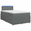 vidaXL Lit boxspring avec matelas Gris fonc&eacute; 120 x 200 cm Tissu