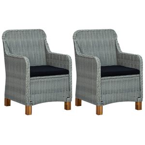 vidaXL Chaises de jardin avec coussins lot de 2 R&eacute;sine tress&eacute;e