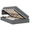 vidaXL Lit de rangement LED avec matelas Gris fonc&eacute; 120 x 190 cm Tissu