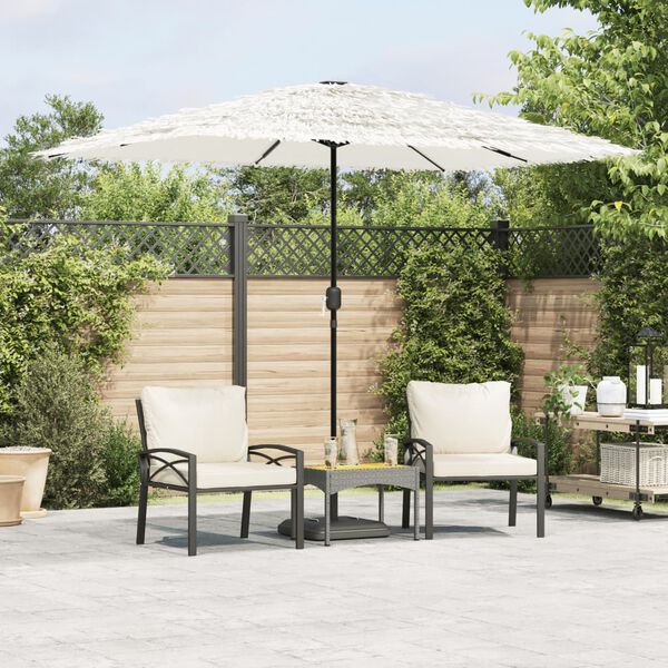 vidaXL Parasol de jardin avec m&acirc;t en acier blanc 300x200x250 cm