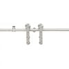 vidaXL Kit fixation porte coulissante 183 cm Acier inoxydable Argent&eacute;