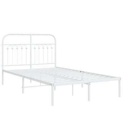 vidaXL Cadre de lit métal sans matelas et tête de lit blanc 120x190 cm