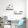 vidaXL &Eacute;tag&egrave;re murale flottante 2 pcs Gris brillant 60x23,5x3,8 cm MDF