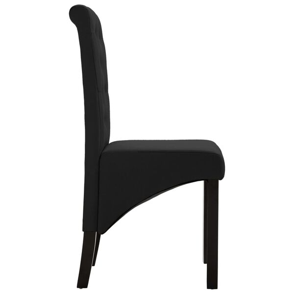 vidaXL Chaises &agrave; manger lot de 2 noir tissu