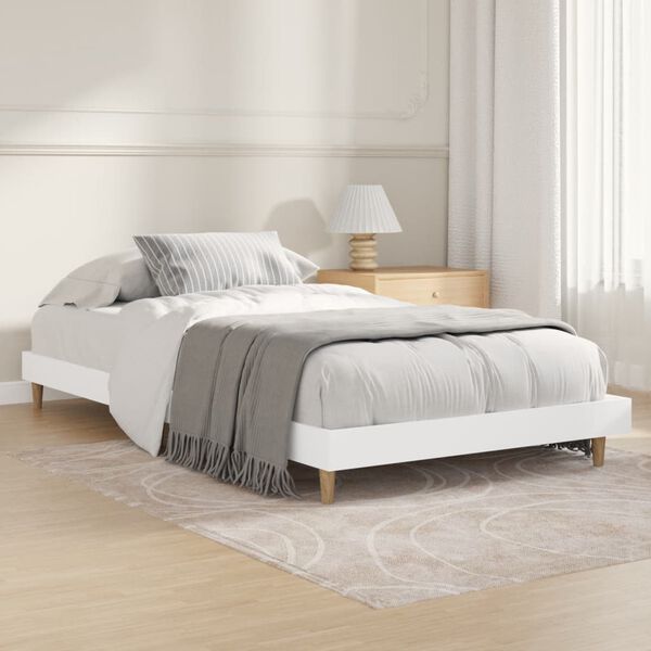 vidaXL Cadre de lit sans matelas blanc 90x190 cm bois d'ingénierie