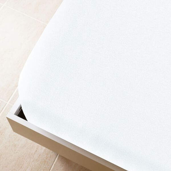 vidaXL Draps-housses Jersey 2 pcs Blanc 140x200 cm Coton