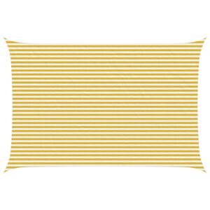vidaXL Voile d'ombre Jaune et blanc 4 x 5 m HDPE