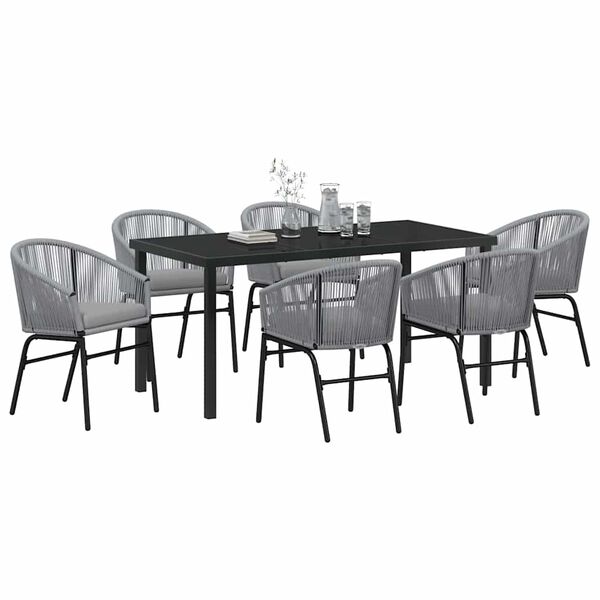 vidaXL Ensemble de salle &agrave; manger pour jardin 7 pcs Anthracite