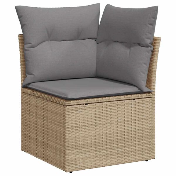 vidaXL Salon de jardin avec coussins 8 pcs beige r&eacute;sine tress&eacute;e