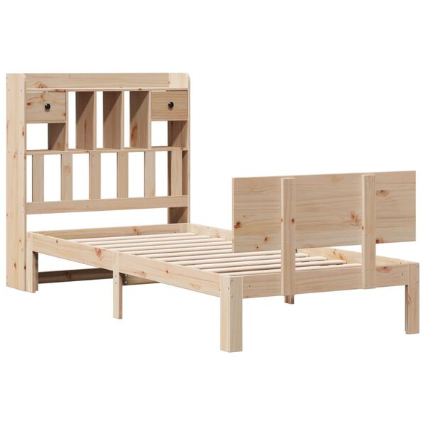 vidaXL Lit biblioth&egrave;que sans matelas 90x200 cm bois de pin massif