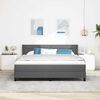 vidaXL Lit &agrave; ressorts avec matelas Gris fonc&eacute; 200 x 180 cm Polyester
