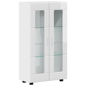 vidaXL Buffet avec &eacute;tag&egrave;re FLORIN Blanc brillant 55,5 x 29 x 100 cm