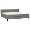 vidaXL Sommier &agrave; lattes de lit avec matelas Gris fonc&eacute; 200x200cm Tissu