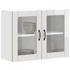 vidaXL Armoire murale de cuisine avec porte vitr&eacute;e "Lucca" Bois d'ing&eacute;nierie blanc brillant