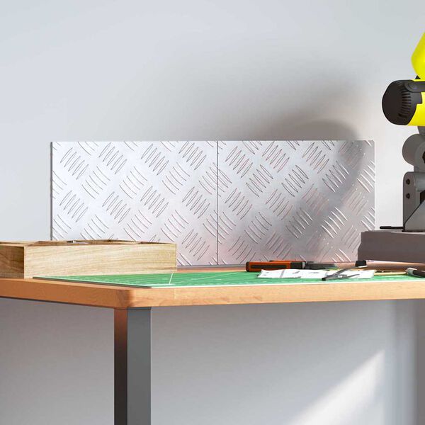 vidaXL Nez de marche Rectangulaire 2 pcs Argent&eacute; 30 x 20 cm Aluminium