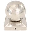 vidaXL Bouchons de poteau 6 pcs Globe final Acier inoxydable 91x91 mm