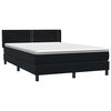 vidaXL Sommier &agrave; lattes de lit avec matelas noir 160x220 cm velours